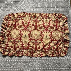 Vintage Ralph Lauren JARDINIERE Cotton Sateen Jacobean SINGLE King Ruffled Sham